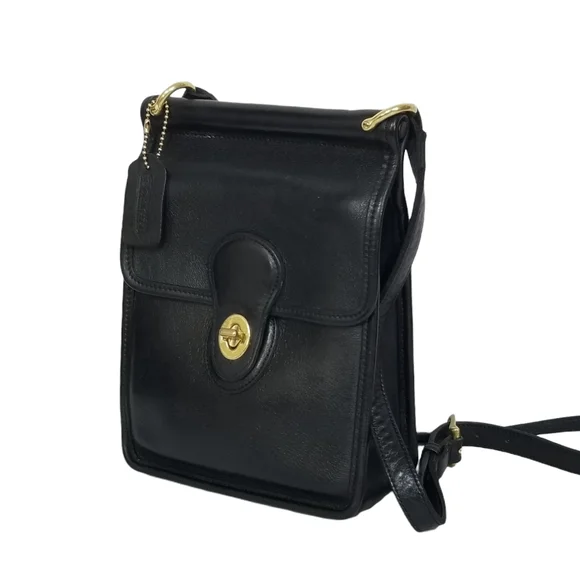 Vintage 1990's Coach Original Black Leather Murphy Shoulder Crossbody Bag #9930